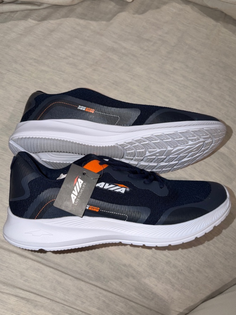 Avia Navy and Orange Men's Athletic Sneakers